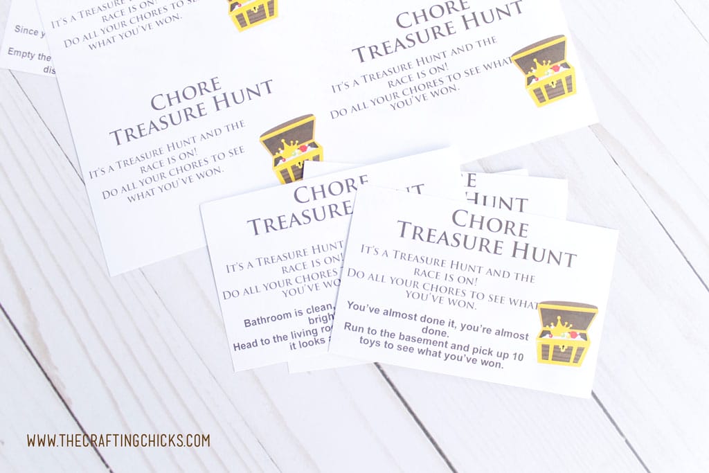 Need a fun new way to motivate the kids to help clean? Try this Chore Treasure Hunt. Kids will be running around cleaning before you know it.