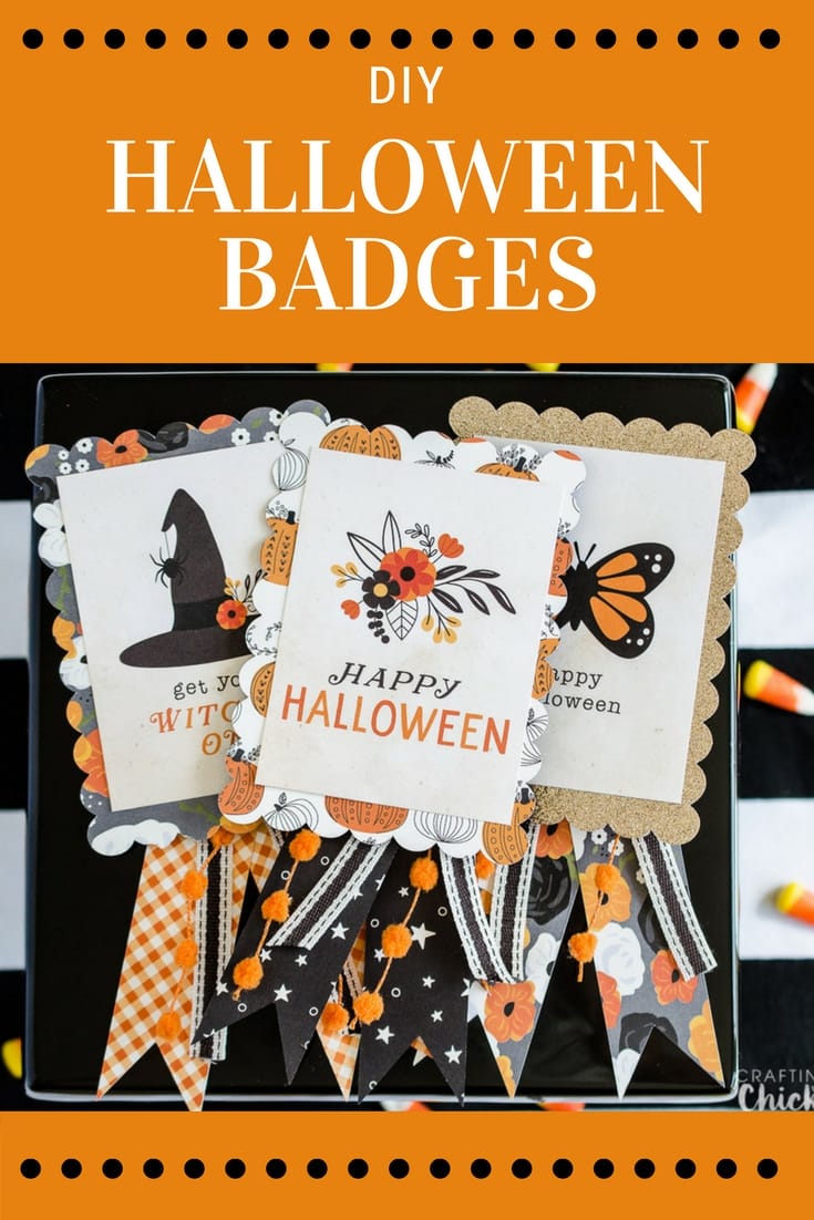 DIY Halloween Badges | These cute Halloween badges are the perfect way to still partake in all those fun Halloween activities without getting dressed up. These would be fun for work parties, volunteering at your children's school or any other time there is a call for costumes. #Halloween #DIY #Papercrafts