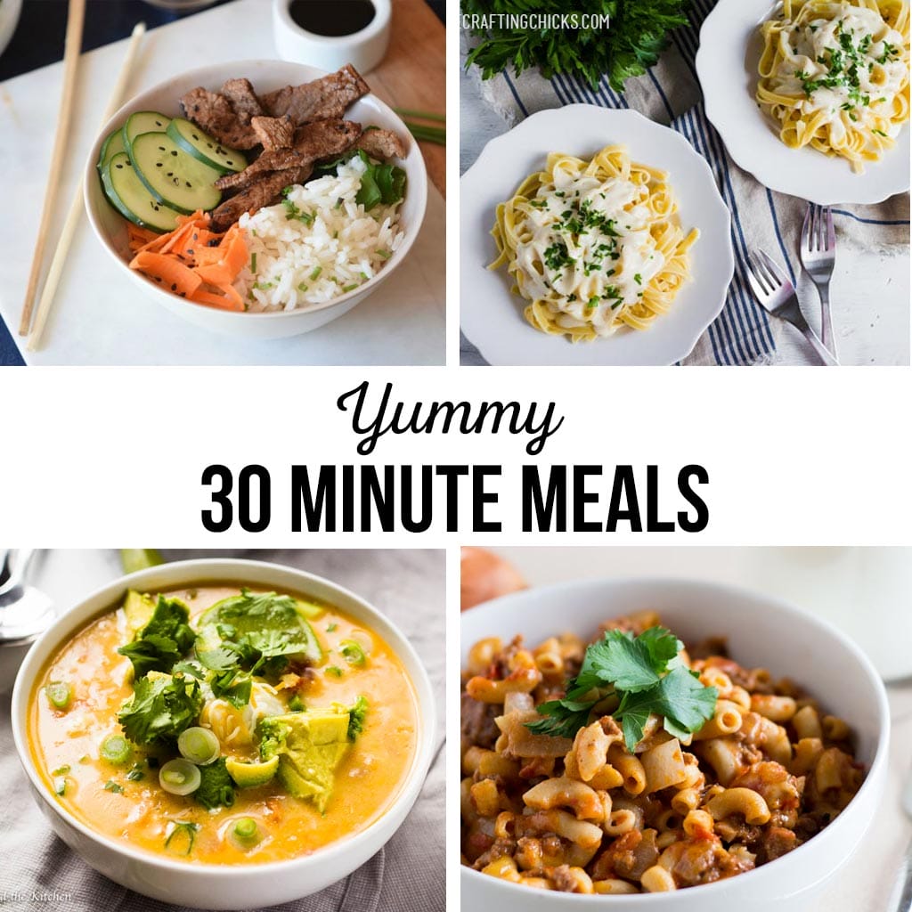 30 Minute Meals | Quick and easy recipes for your busy schedule. Great for after work or in between soccer games. Meals the whole family will love! #30minutemeals