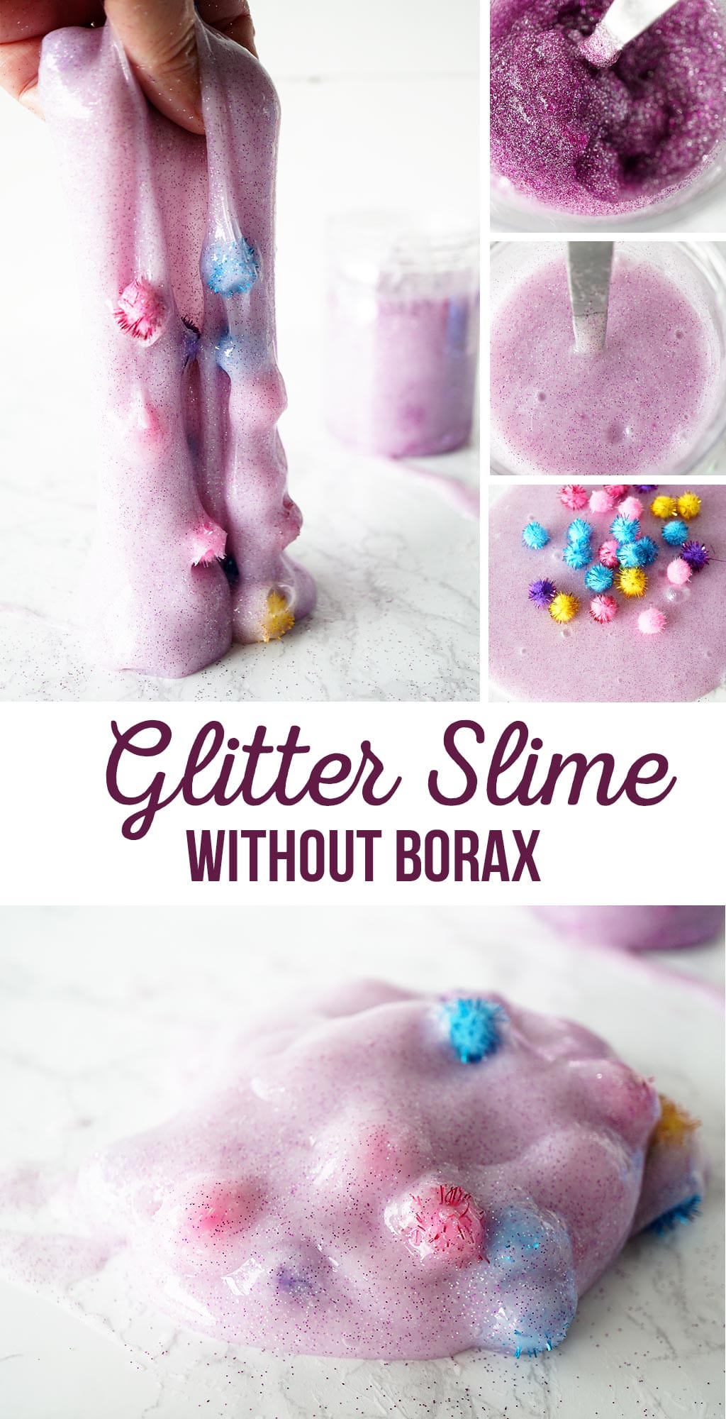 DIY Glitter Slime Recipe without Borax | Kids Activity #slime