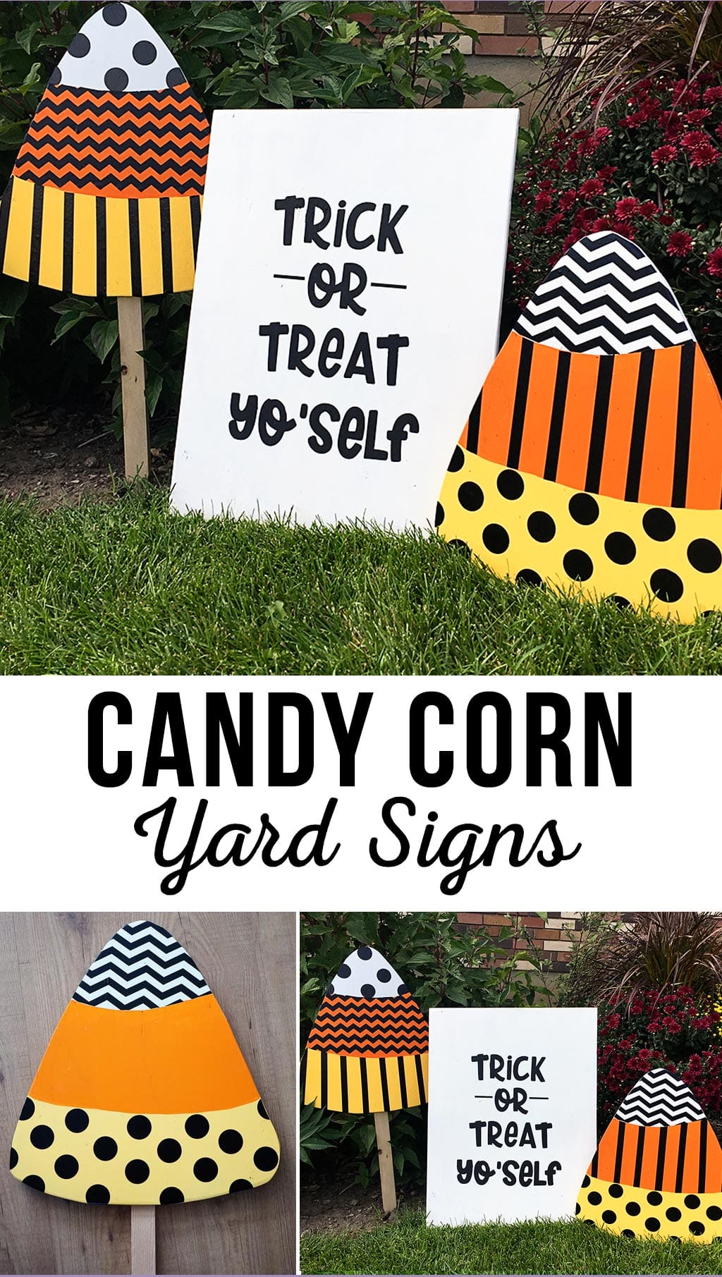 Trick Or Treat Yo'self Candy Corn Signs
