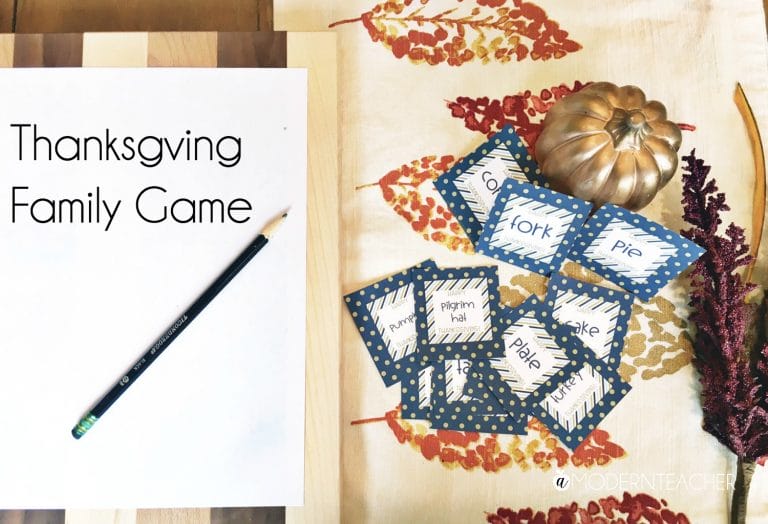 Family Game for Thanksgiving, including a free printable!