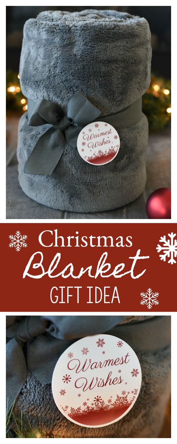 Christmas Blanket Gift Idea-Perfect to give to neighbors or friends this holiday season. #neighborgift #christmasgift #giftideas #holidaygifts