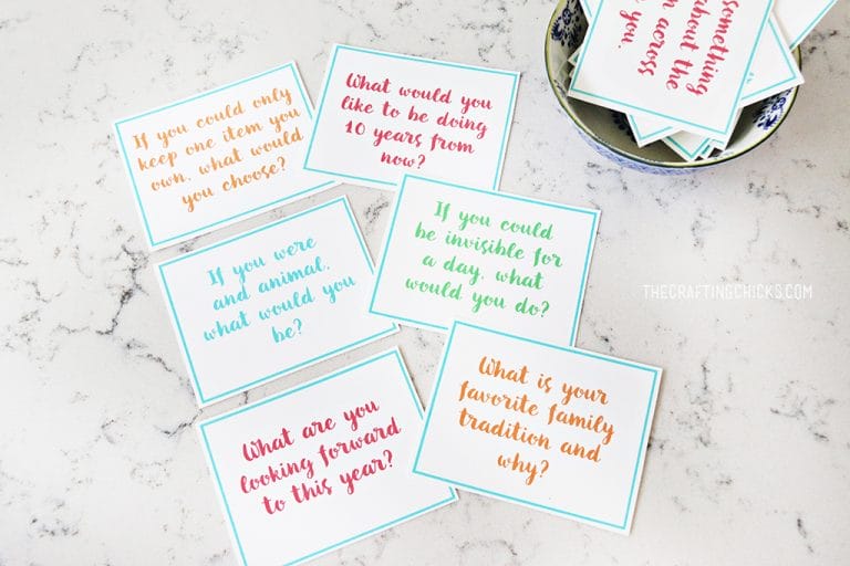 Family Dinner Conversation Starter Cards