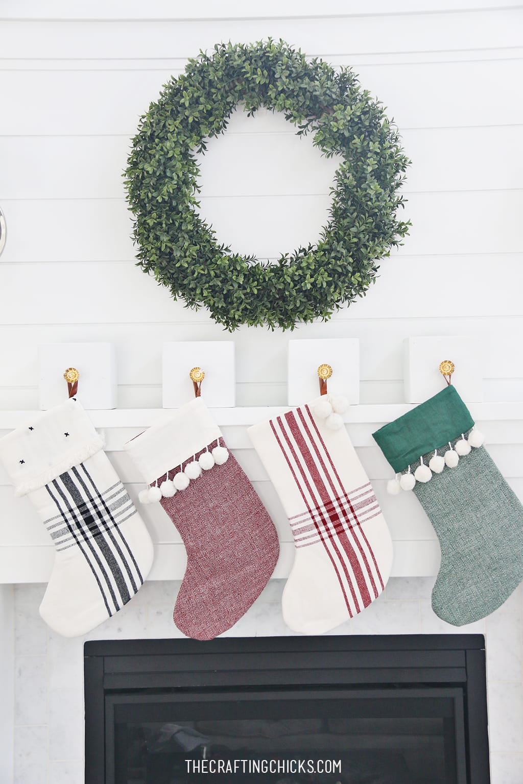 DIY Stocking Hanger Box for a Christmas Mantle, an Easy DIY stocking holder for your Mantle