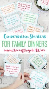 Family Dinner Conversation Starter Cards - The Crafting Chicks