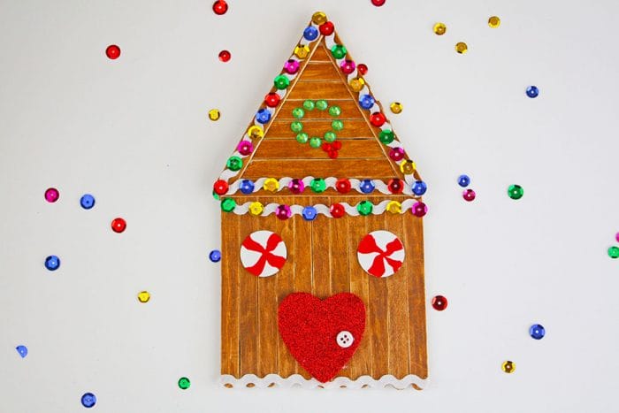 Popsicle Stick Gingerbread House Craft - The Crafting Chicks