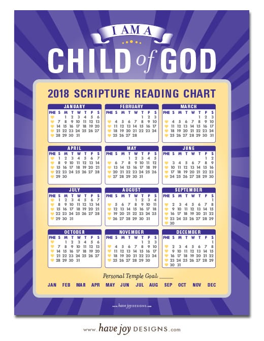 Primary Scripture Reading Chart 2018