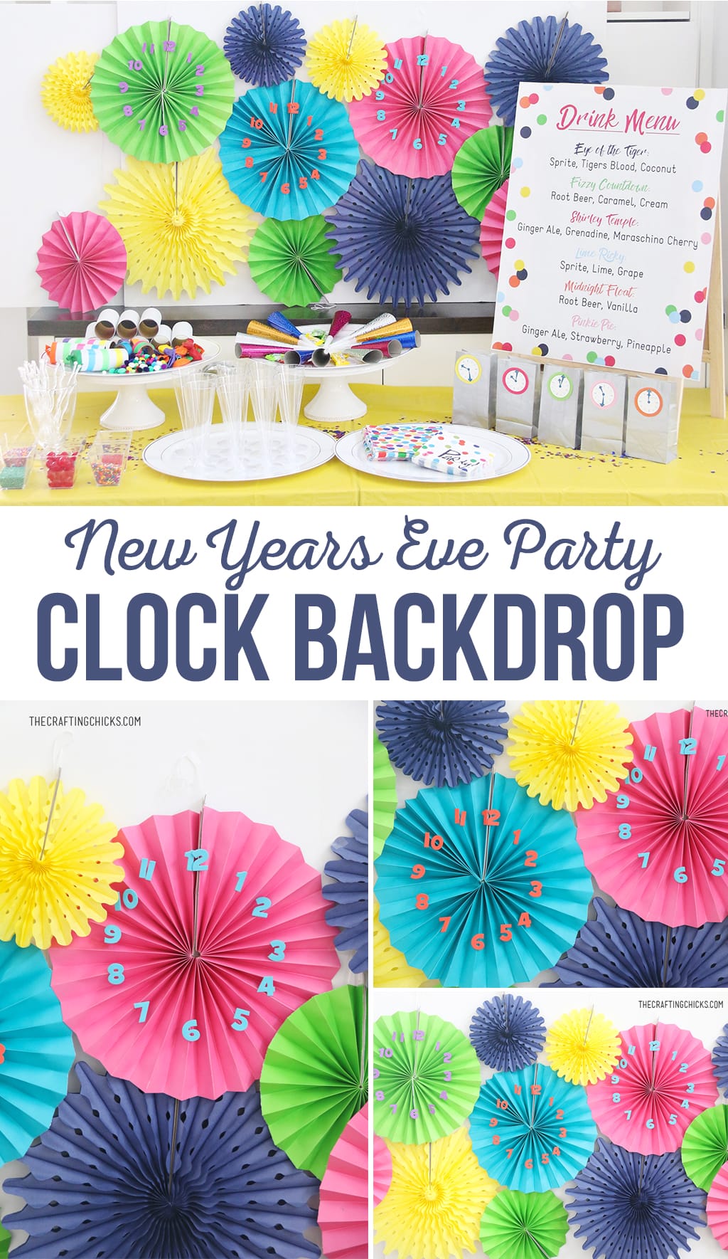 DIY New Year's Eve Party Clocks are perfect for any new year's eve party. This craft is easy enough for kids to create.
