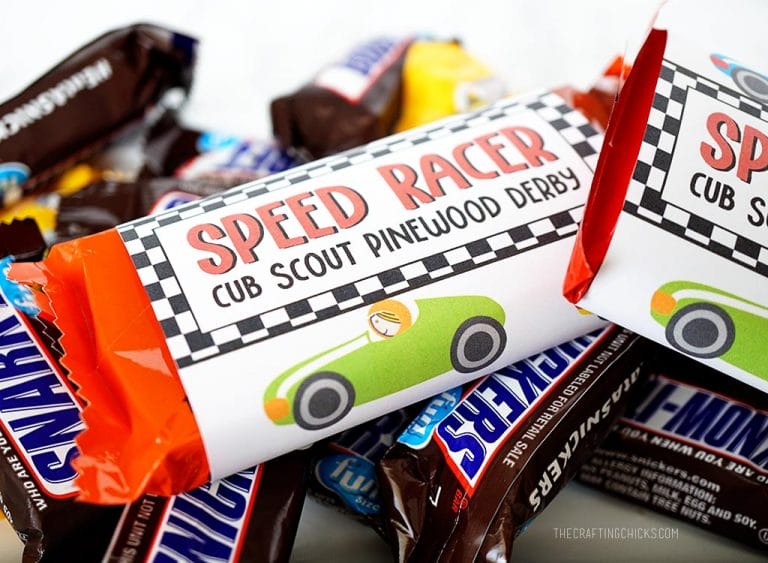 Pinewood Derby Printable Treat Wrappers