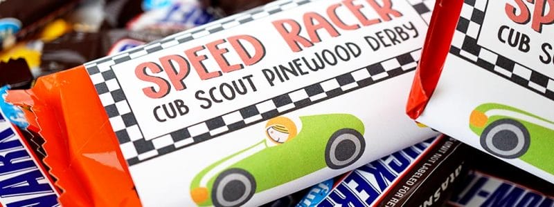 Pinewood Derby Treat Wrappers