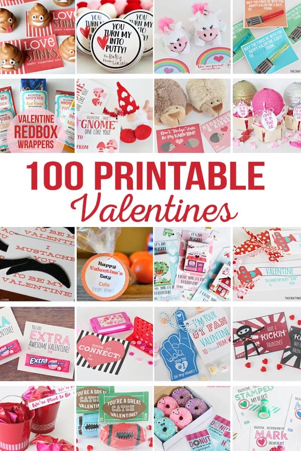 DIY Printable Valentines | Printables Valentines for school, teachers, friends, family, kids, and spouses. Non candy printable Valentines. 