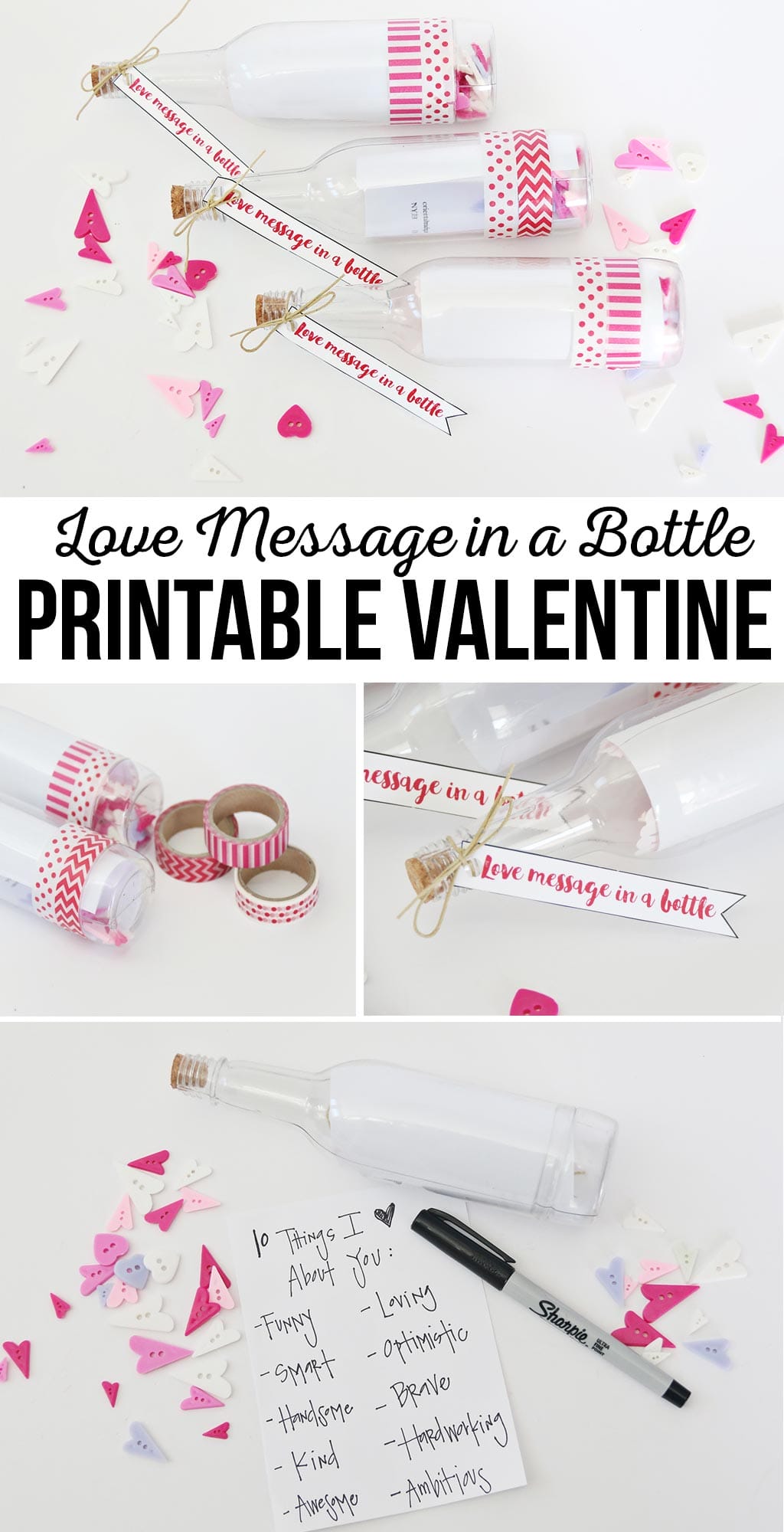 Love Message in a Bottle Printable Valentine