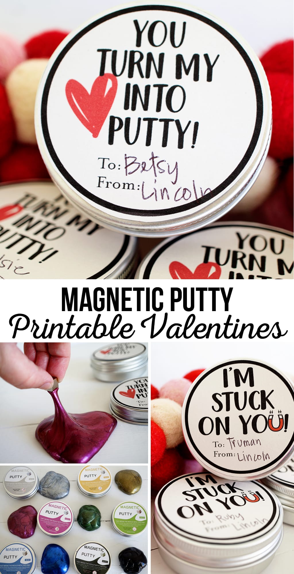 Magnetic Putty Printable Valentines