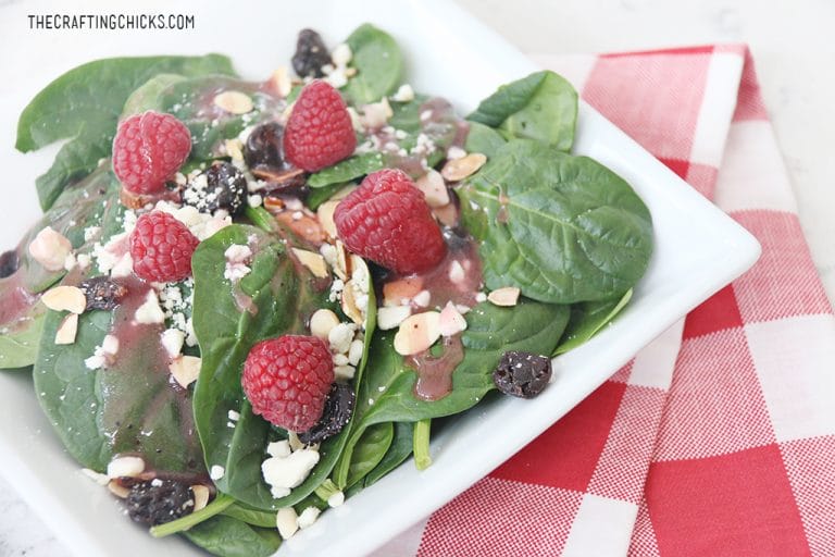 Raspberry Spinach Salad with Raspberry Vinaigrette
