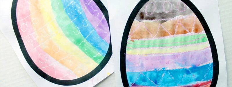 Easter Egg Watercolor Resist Art for kids