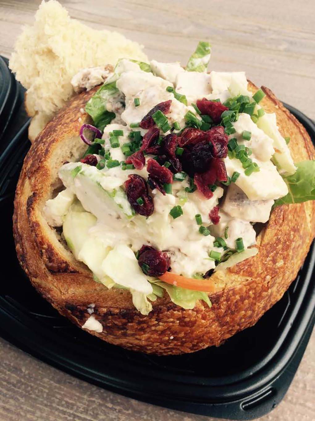 Chinese Chicken Salad in a bread bowl at Pacific Wharf Café in California Adventure Park