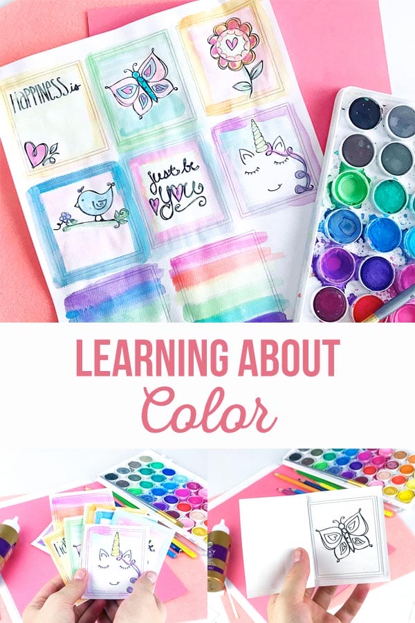 Learning About Color By Coloring | We can learn about colors by coloring. Make a coloring book that you can put together yourself and then color however you'd like. Play with the coloring supplies you use, blend colors or draw your own designs to color. #color #art #kids #activity