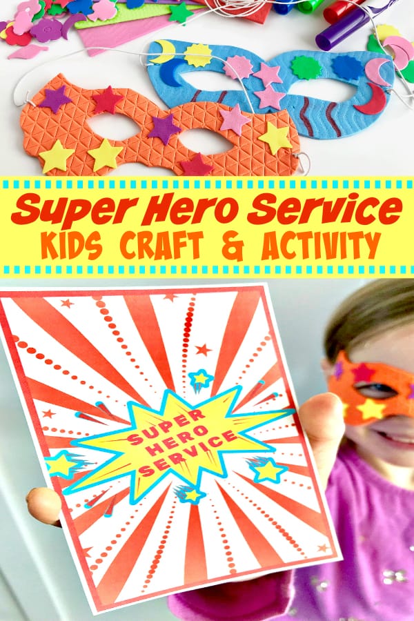 Super Hero Service Activity will get your kids excited about service. This clever activity (with free printable) will have kids rushing to the aid of anyone they can serve. #kids #activity #service #superhero #printable 