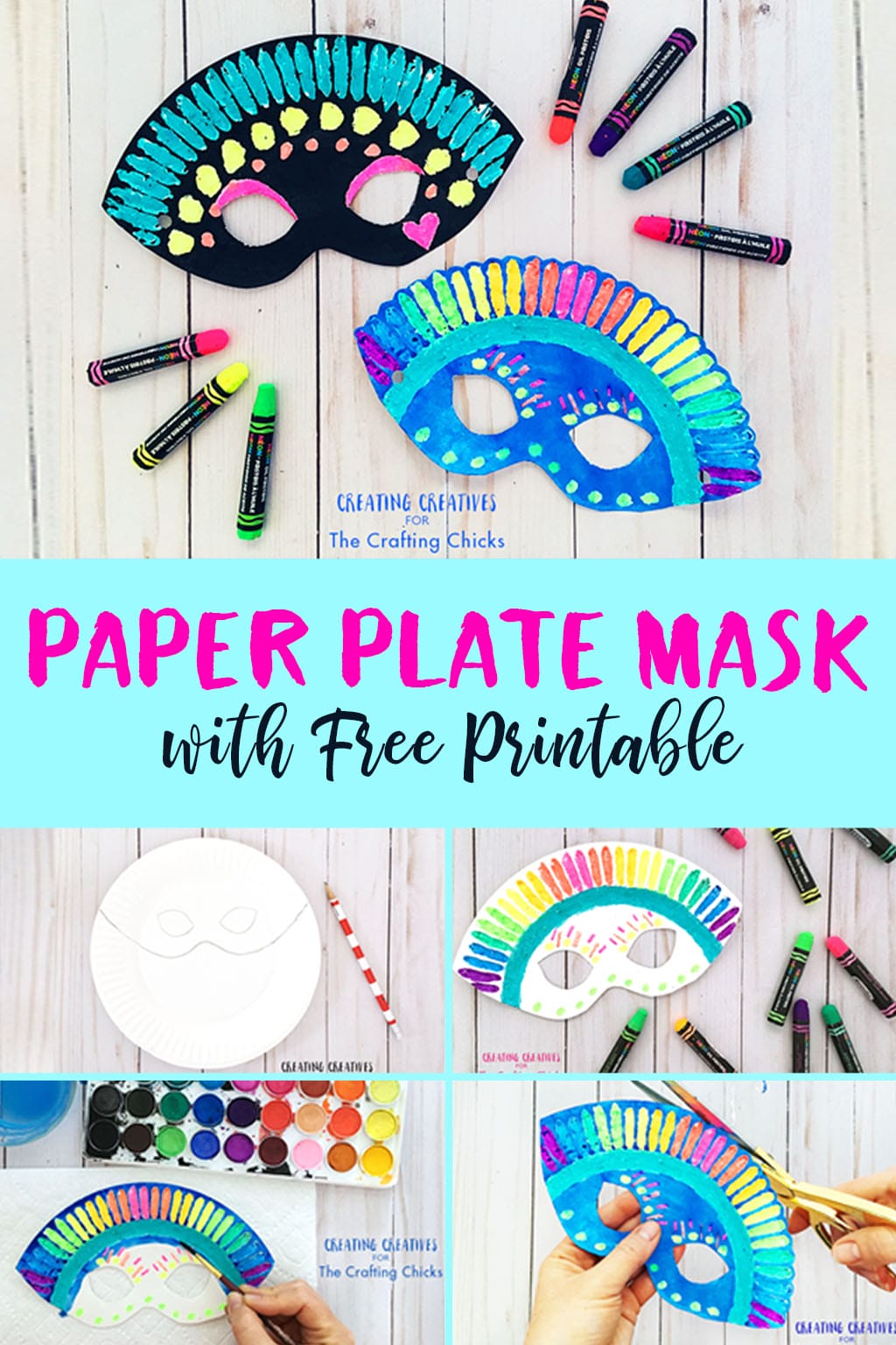 Paper Plate Mask with Free Printable | This paper plate mask is a simple yet super fun mask, perfect to get those amazing little imaginations warmed up and ready for some imaginary play.