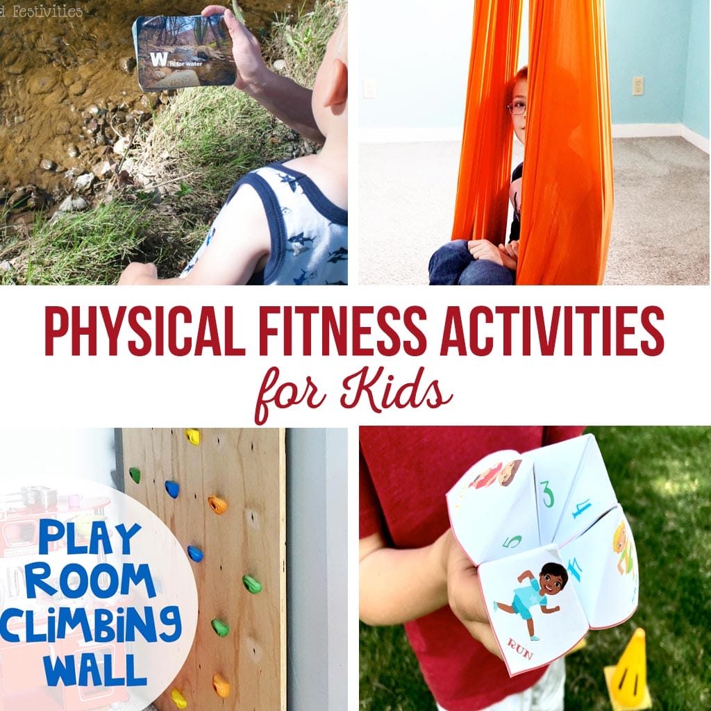 Physical Fitness Activities for Kids | Fun ways to get your kids moving this summer! Outdoor activities, inside activities treasure hunts and printables. #exercise #kids #physical #fitness #summer #outdoors #indoors #backyard #printable
