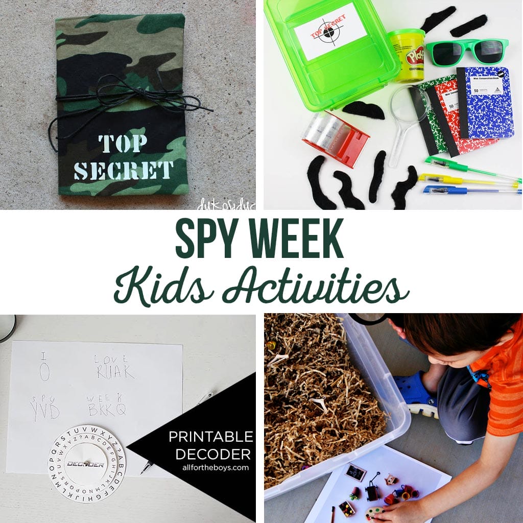 Spy Week Kids Activities | Let your kids become detectives or secret agents for the day with these kids activities, games and free printables. #spy #kids #activities #printables #games #secretagent #detective #spykids #spyweek
