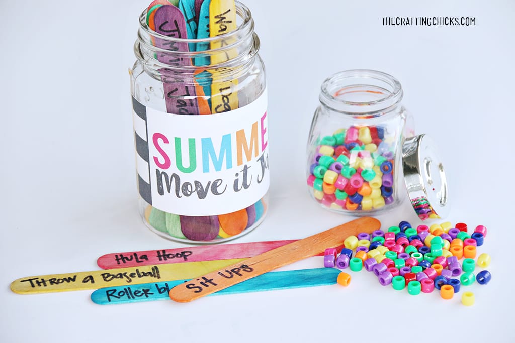 Summer Move it Jars to help get your kids moving this summer! This is a fun way to get kids excited about physical exercise at home.