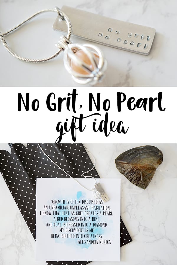 No Grit No Pearl necklace gift idea