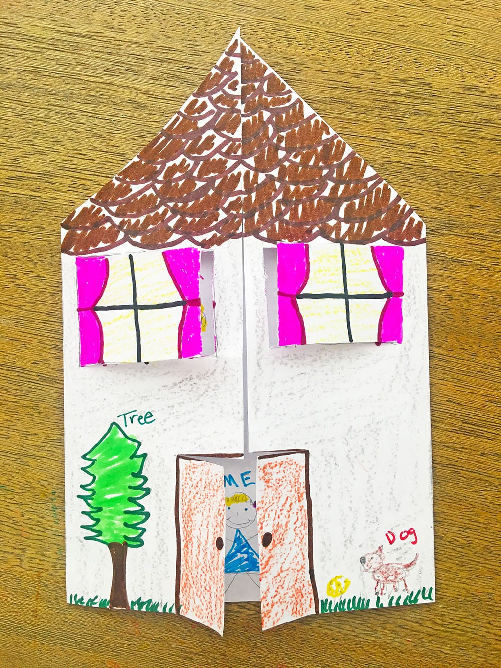 Paper House Craft | Kids will love learning about their family tree while making their very own paper house craft! #kids #craft #paper #house #activity #family #tree 