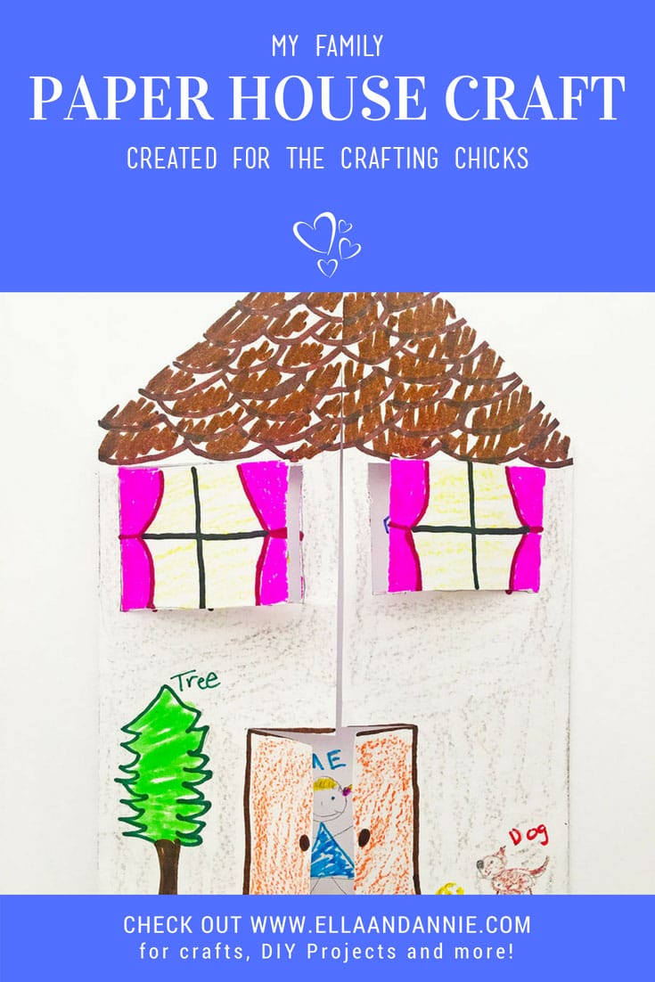 Paper House Craft | Kids will love learning about their family tree while making their very own paper house craft! #kids #craft #paper #house #activity #family #tree 