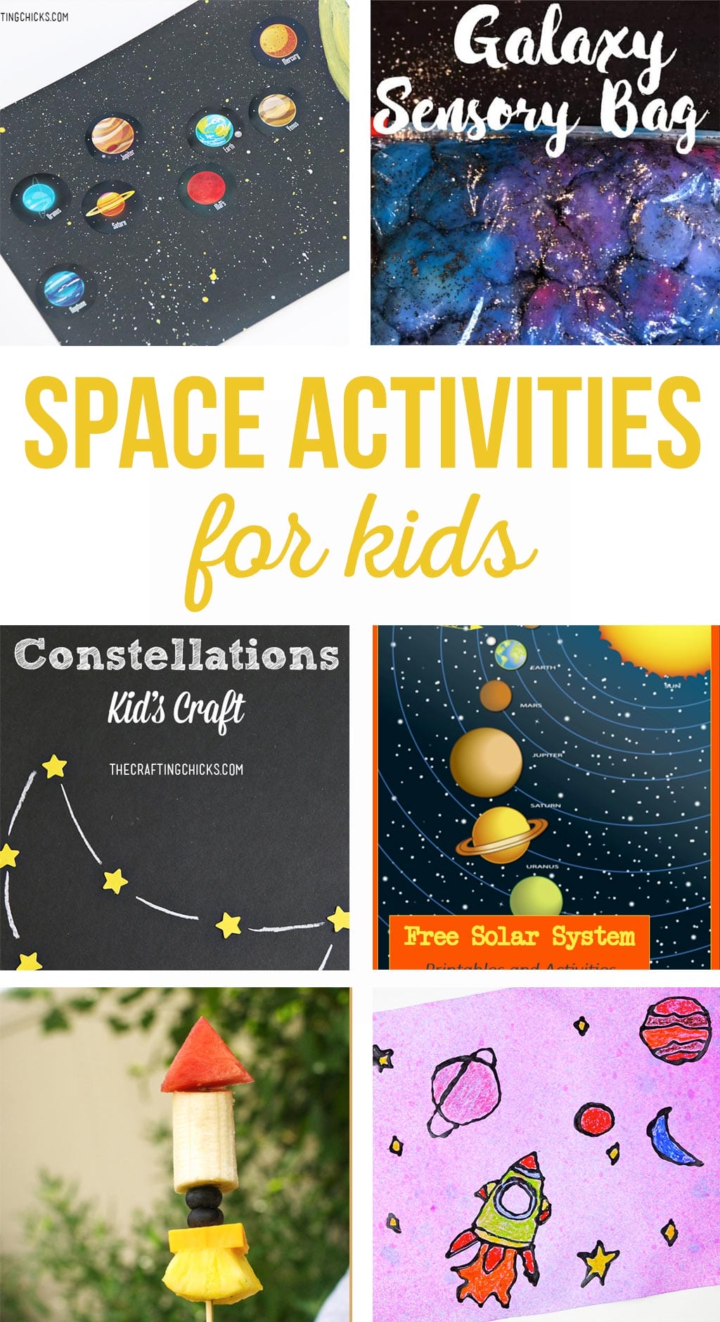 Space Activities for Kids | Crafts and activities involving space and the solar system. Kids will love these simple, fun projects! #kidsactivities #kidscrafts #space #solarsystem