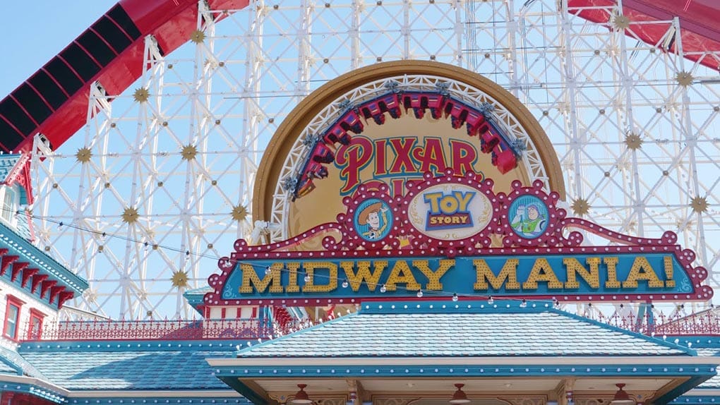 Midway Mania! sign at Disney California Adventure Park
