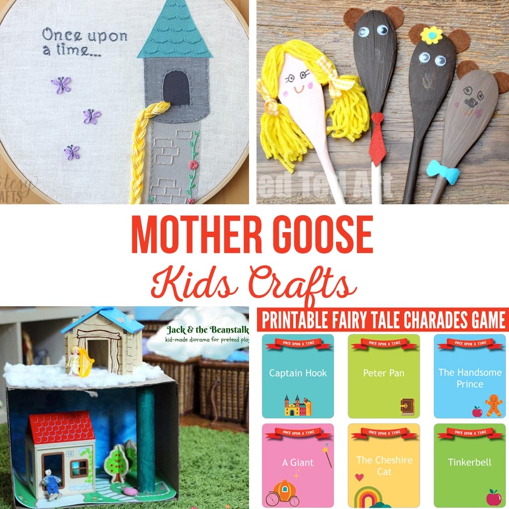 Mother Goose Kids Crafts | These kids crafts and activities go along with Mother Goose Nursery Rhymes and Fairy Tales. Simple activities for school or home. #mothergoose #mothergoosecrafts #kidscrafts #kidsactivities #fairytalecrafts