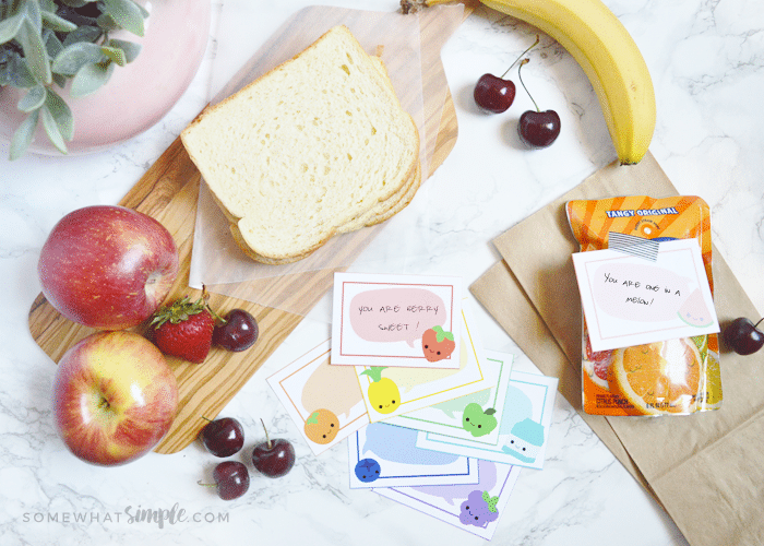 Fruity Lunchbox Letters Printable Note Cards