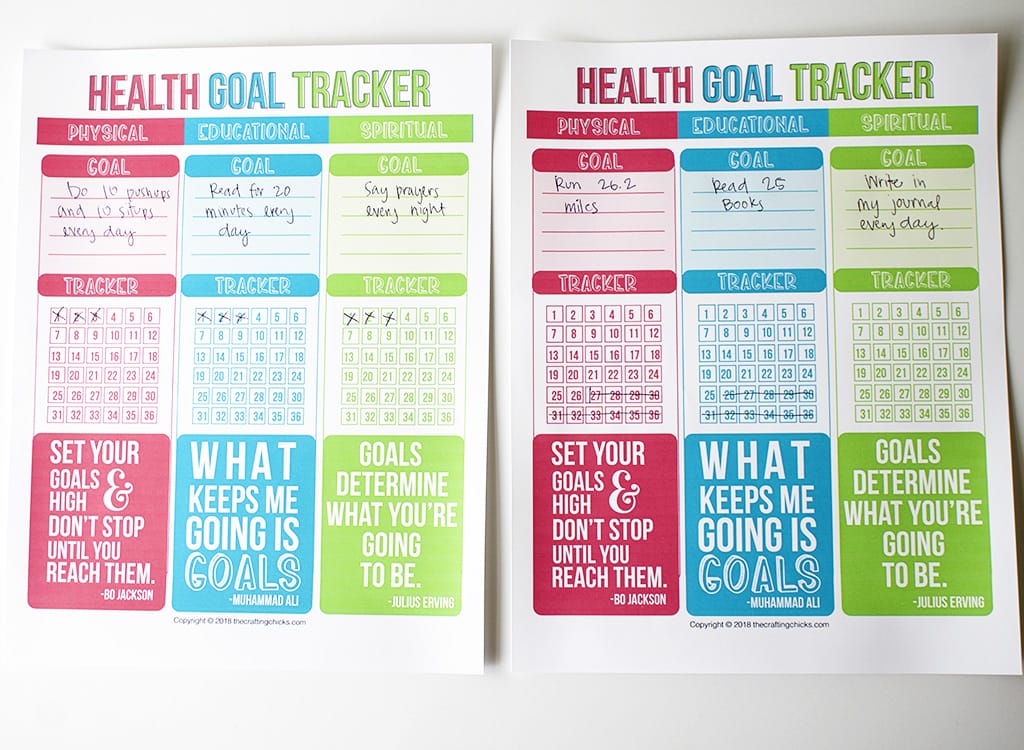 Health Goal Tracker Printable