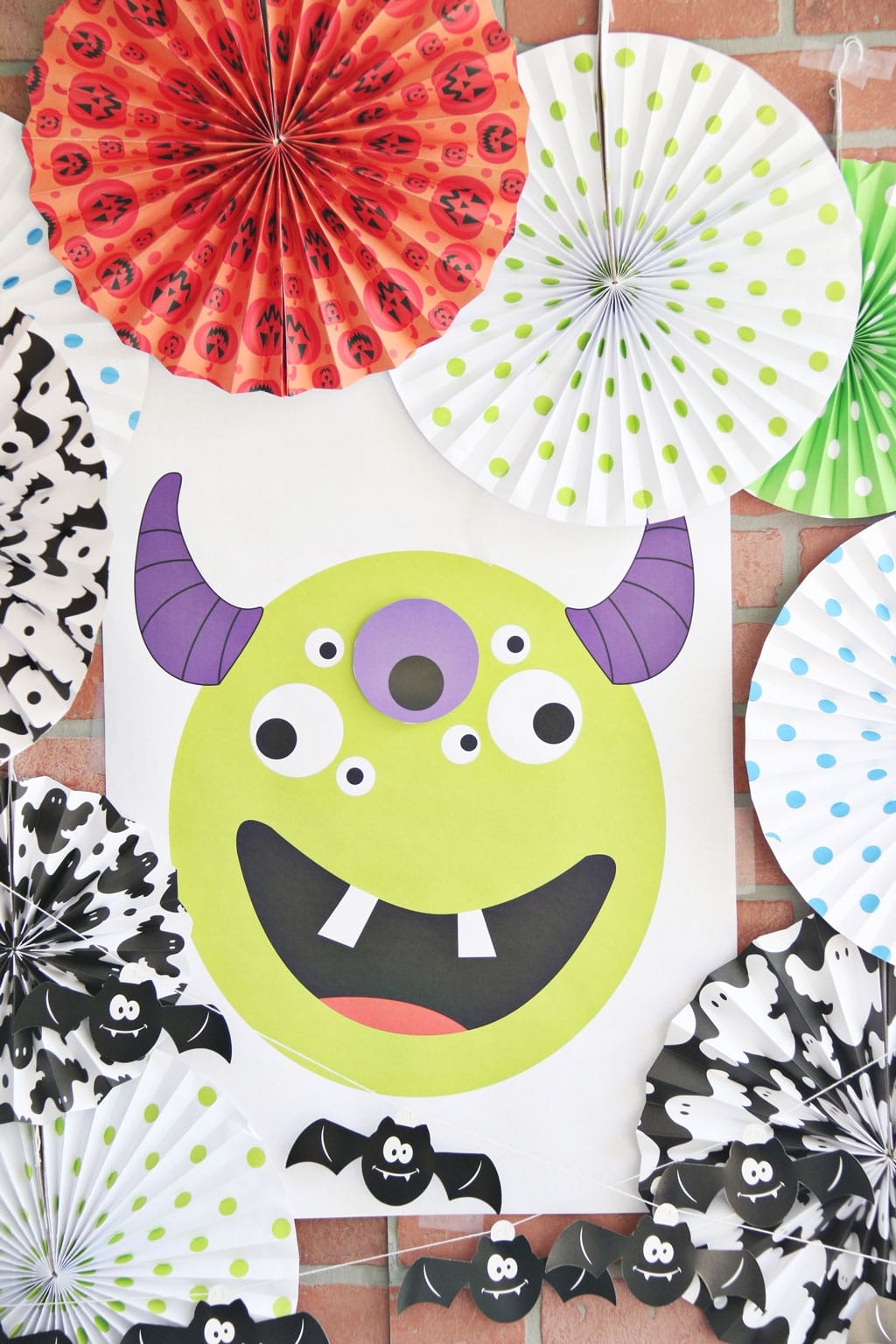 Pin the Eye on the Monster large format free printable halloween game