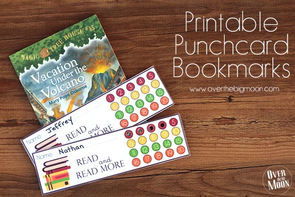 printable punch card bookmarks