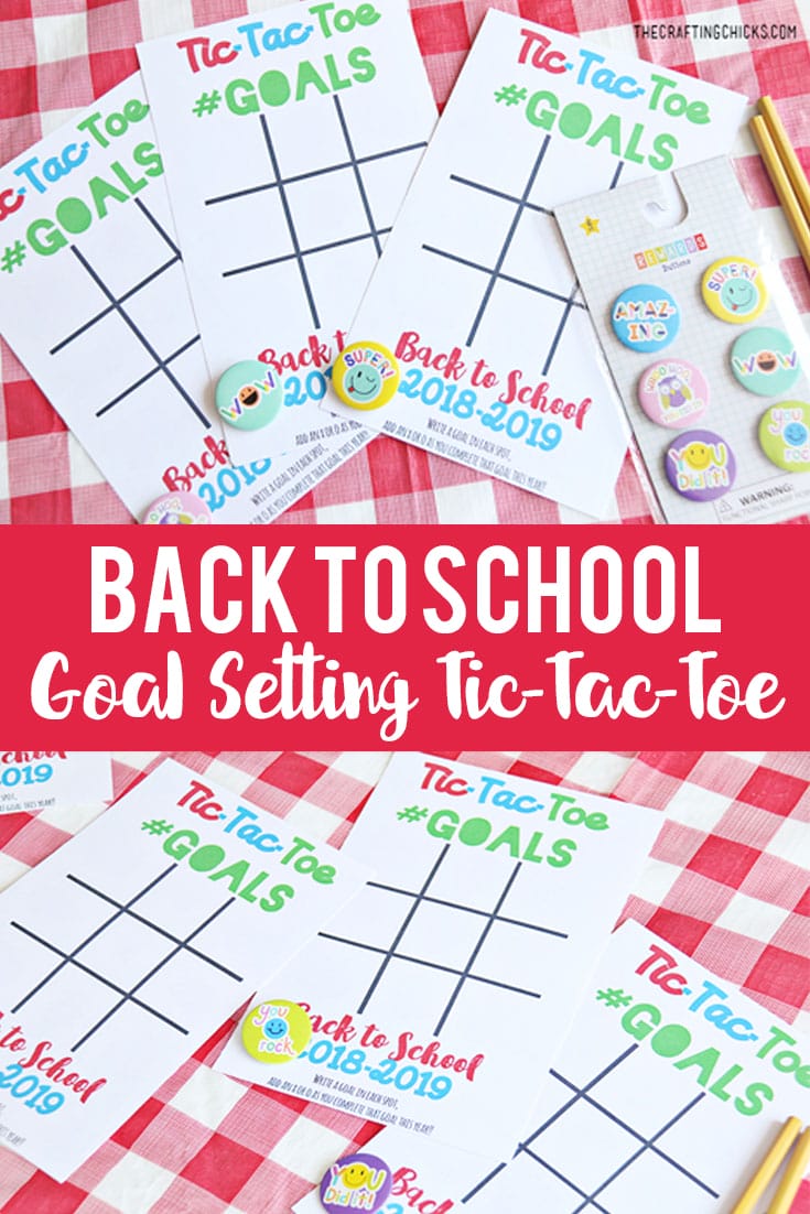 Back to School Goals Setting Tic-Tac-Toe Printable. Turn goal setting into a game.