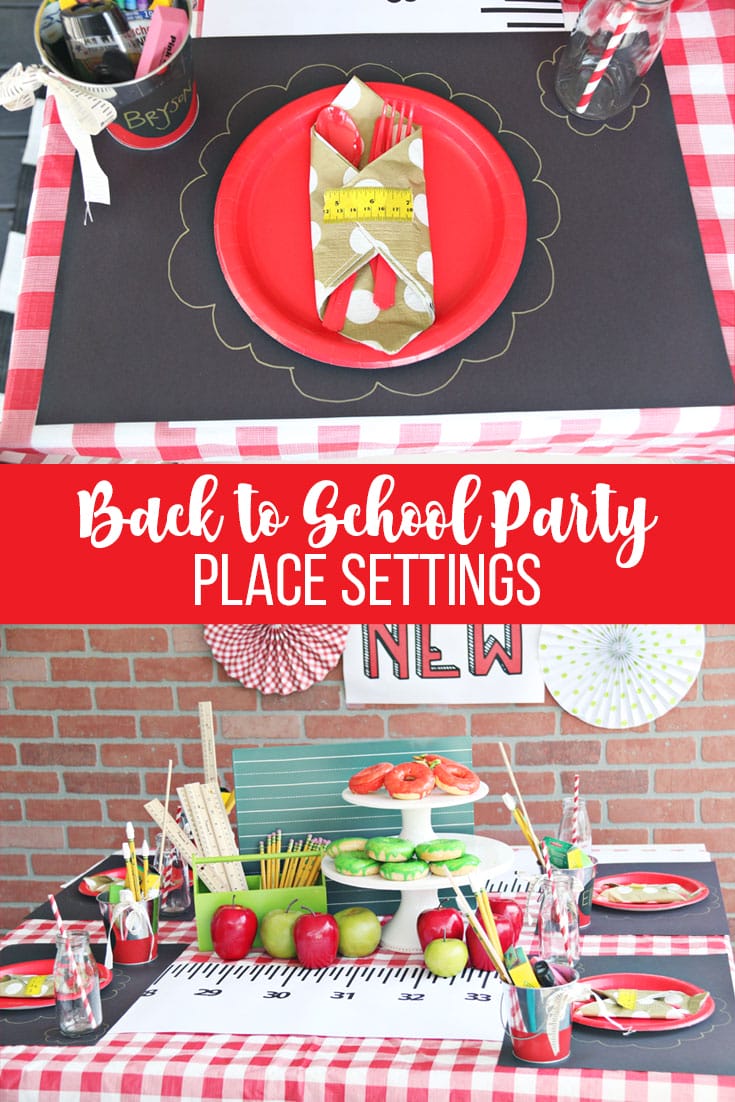 Back to School Party Place Settings 