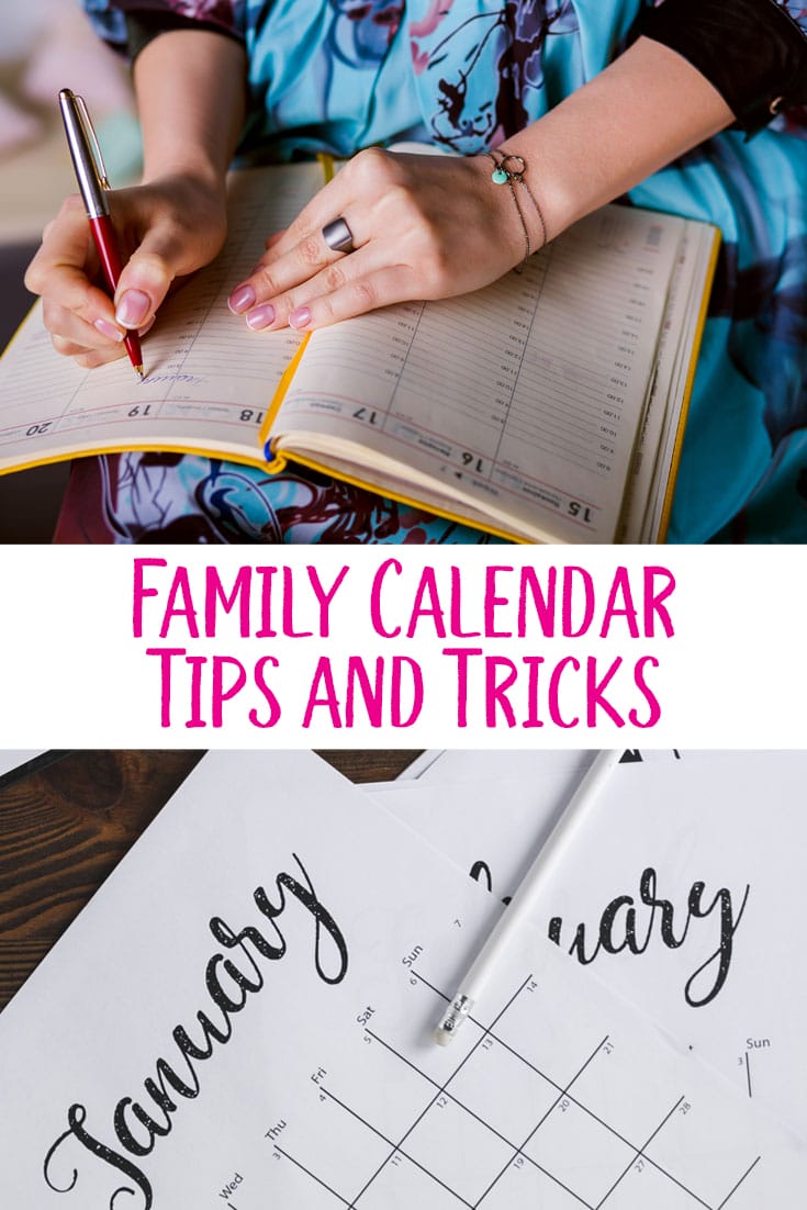 Family Calendar Tips and Tricks Pin