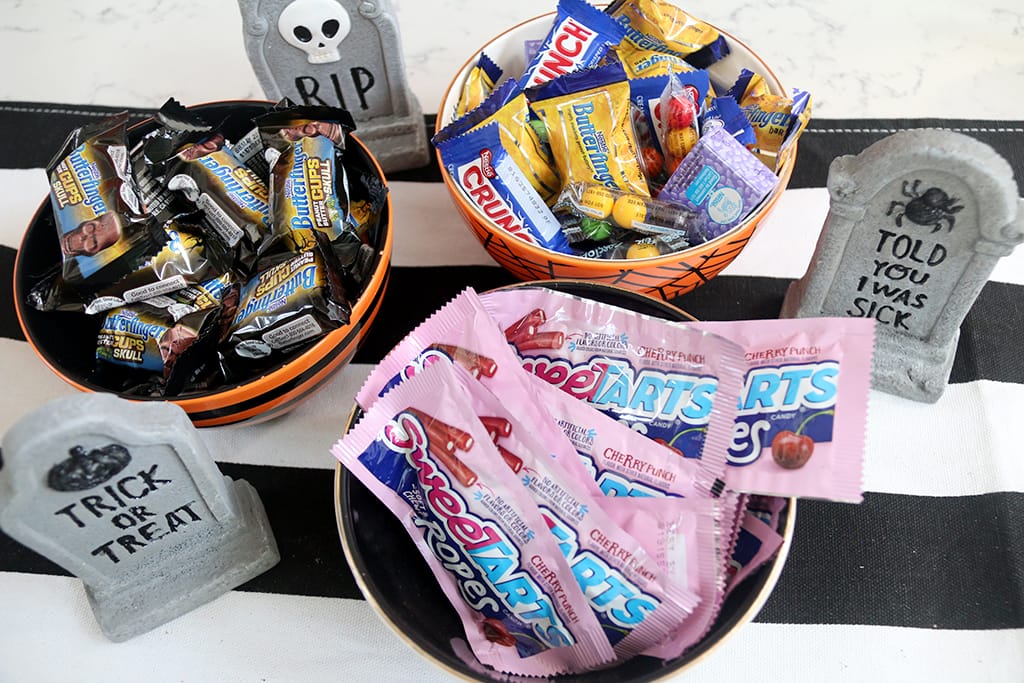 Nestle candy in Halloween bowls