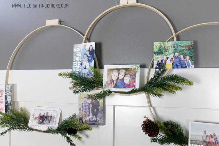 Hoop Wreath Christmas Card Holders