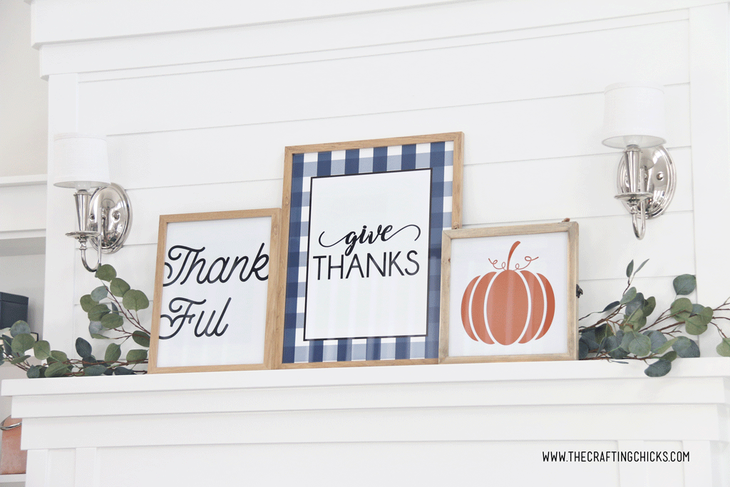 thanksgiving mantle, thanksgiving home decor, thanksgiving printables