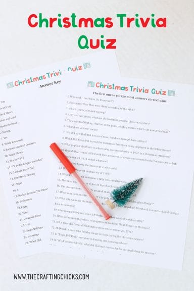 Christmas Trivia Quiz Free Printable - The Crafting Chicks