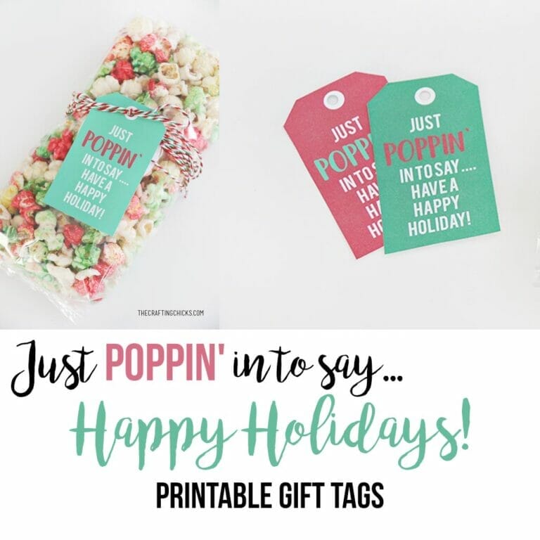 Just Poppin’ In Christmas Popcorn Tag
