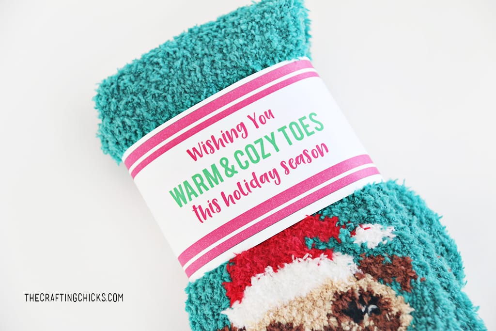 Free Printable Christmas Socks Gift Tag 