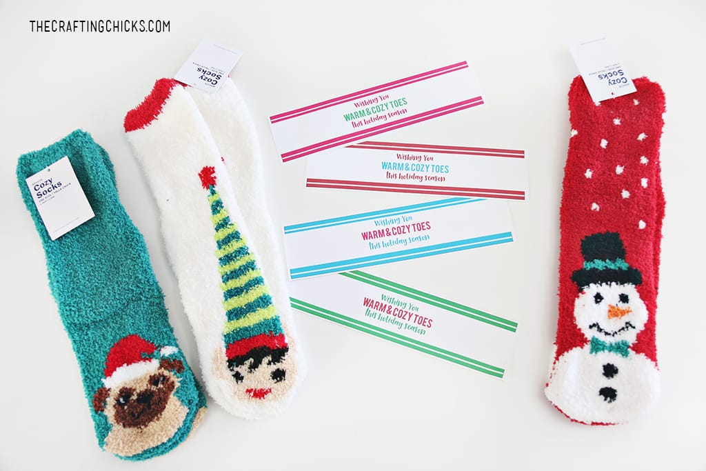 Cozy Christmas Sock and Free Printable Christmas Socks Gift Tag 