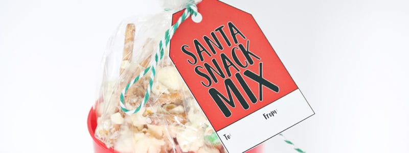 Santa Popcorn Snack Mix with Free Printable Tag