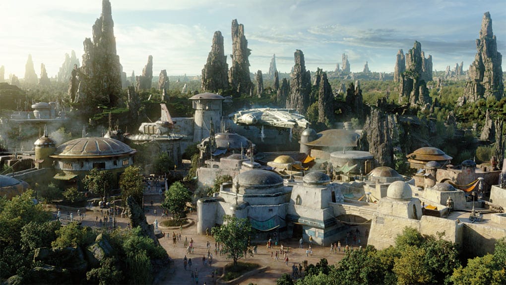 Artist rendering of Star Wars: Galaxy's Edge at Disneyland Resort