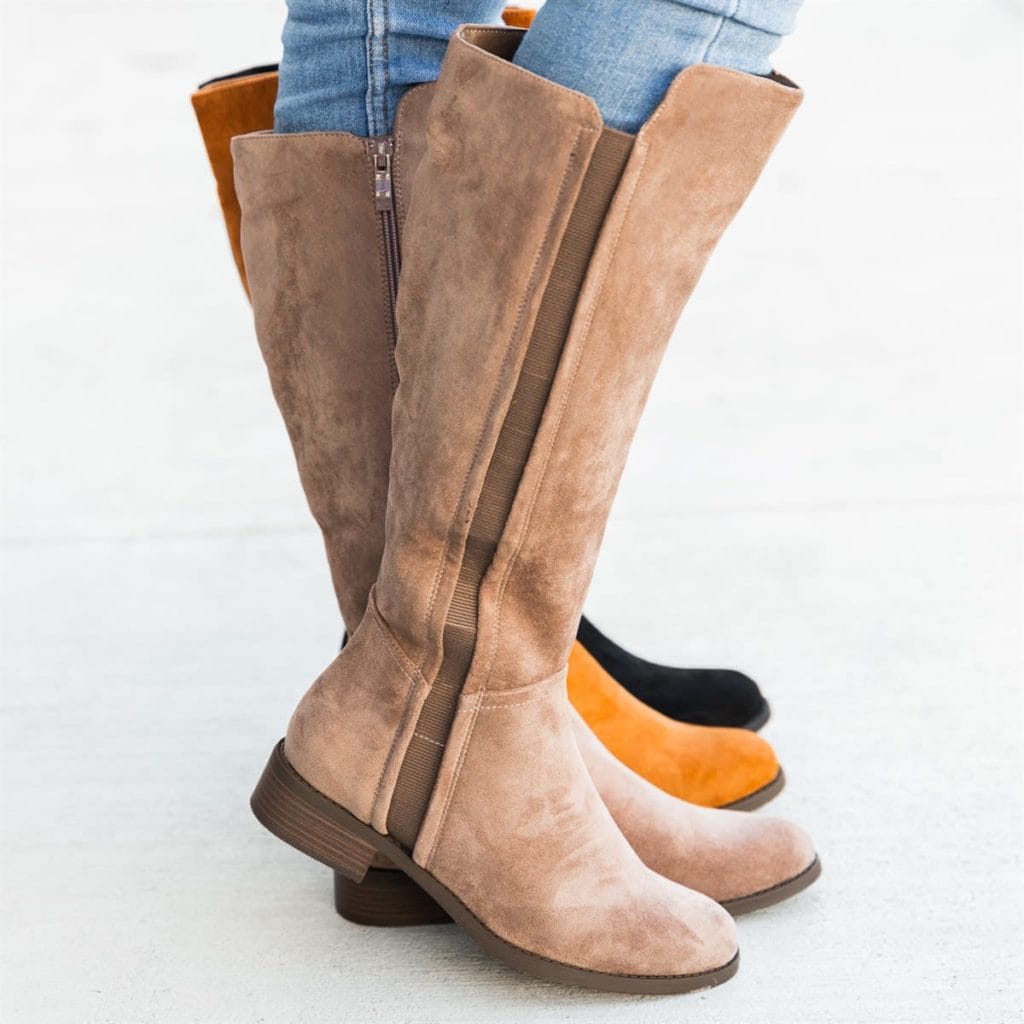 Brown knee-high boots for fall fashion